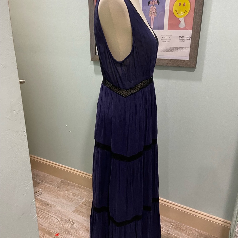 Ella Moss navy with black trim maxi dress (large) - Picture 11 of 15